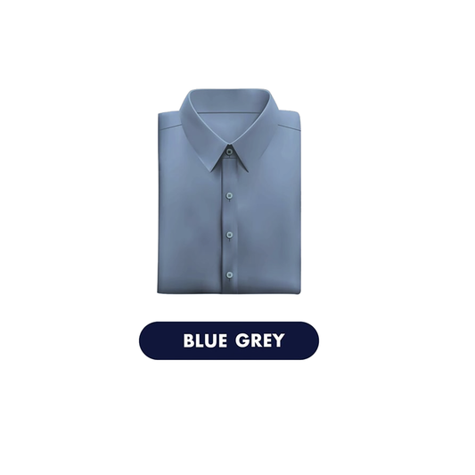 Blue Grey Stain Repellent Sustainable Solid Shirts